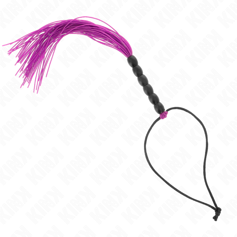 KINK - Mini silikonpiska med 6 lila kulor 26 cm