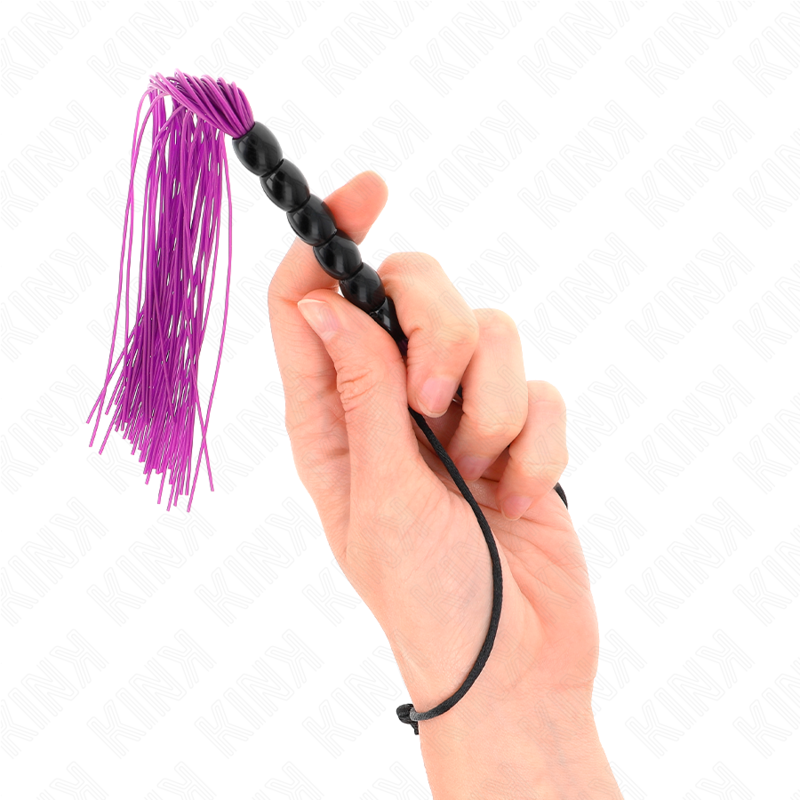KINK - Mini silikonpiska med 6 lila kulor 26 cm