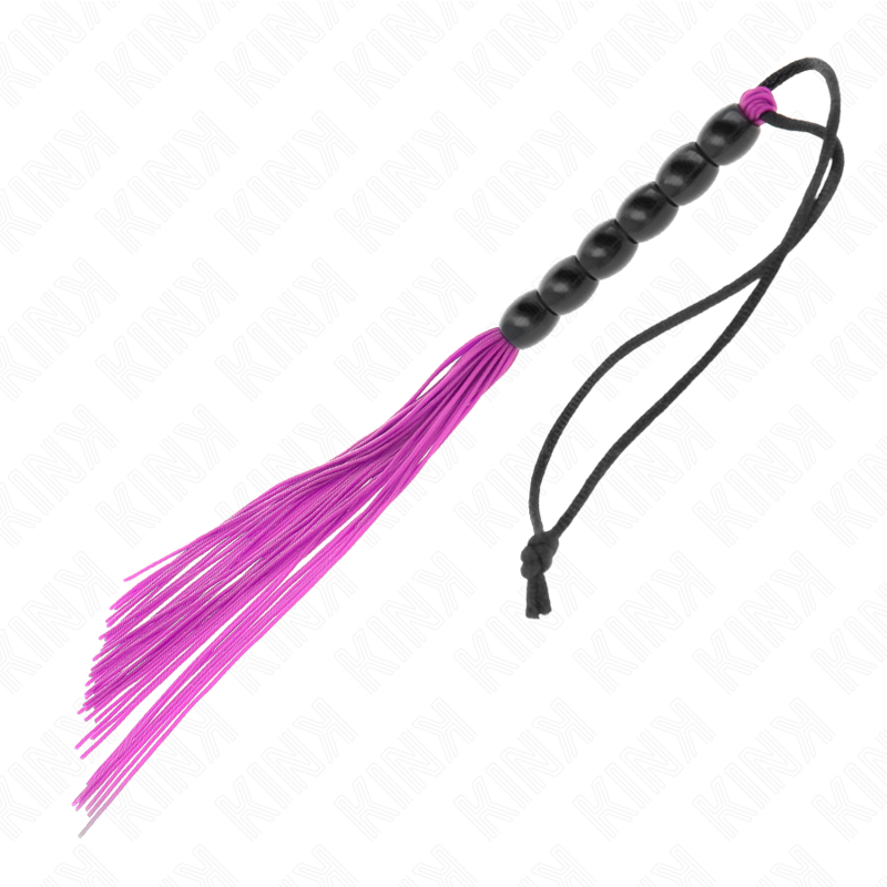 KINK - Mini silikonpiska med 6 lila kulor 26 cm