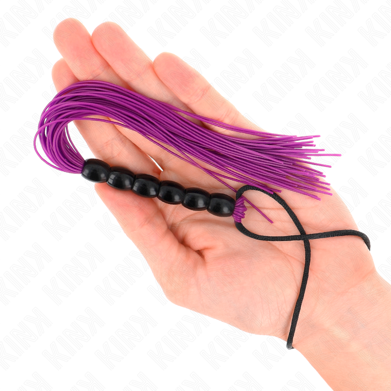 KINK - Mini silikonpiska med 6 lila kulor 26 cm