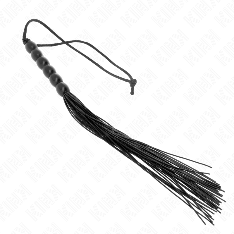 KINK - Mini silikonpiska med 6 svarta pärlor 26 cm