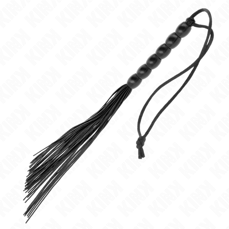 KINK - Mini silikonpiska med 6 svarta pärlor 26 cm