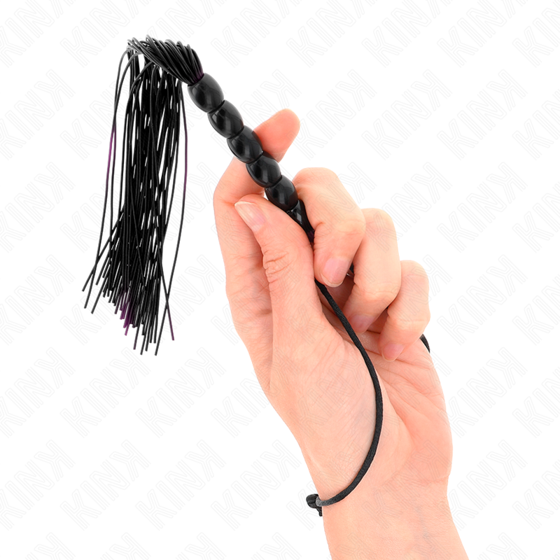 KINK - Mini silikonpiska med 6 svarta pärlor 26 cm