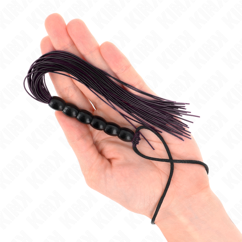 KINK - Mini silikonpiska med 6 svarta pärlor 26 cm