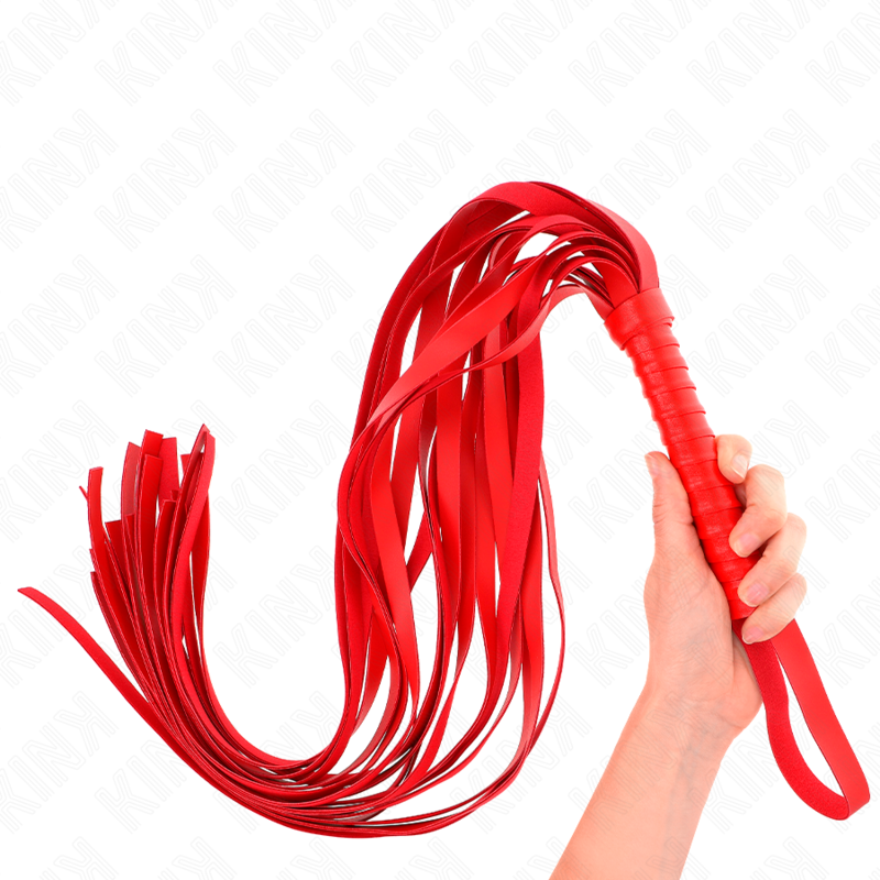 KINK - RÖD KORT HANDTAG LÅNG SVARTPISK 70 CM