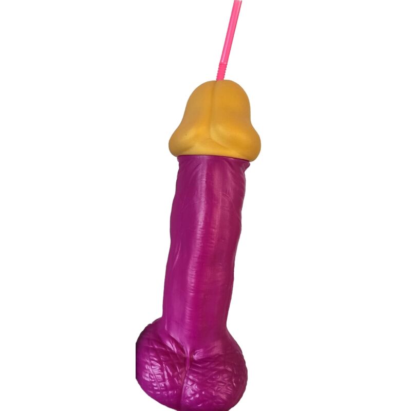 Fuchsia penisglas i plast 500 ml