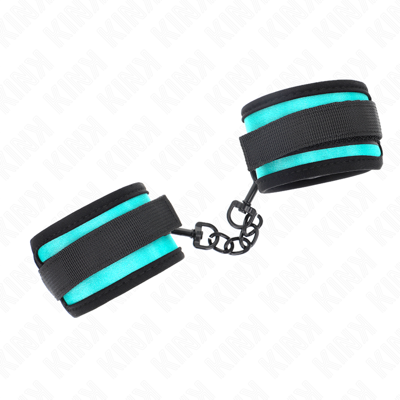 KINK - Hook and Loop Nylon Bind Wrist Restraints Svart-Blå Justerbar 18-32 cm x 5 cm