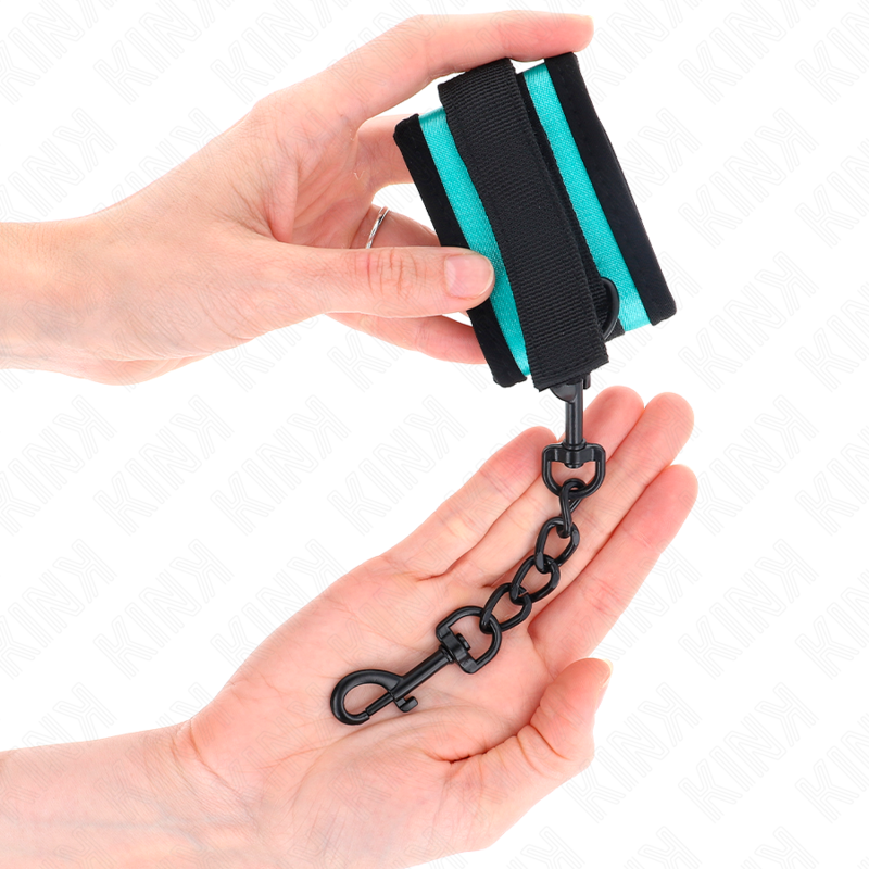 KINK - Hook and Loop Nylon Bind Wrist Restraints Svart-Blå Justerbar 18-32 cm x 5 cm