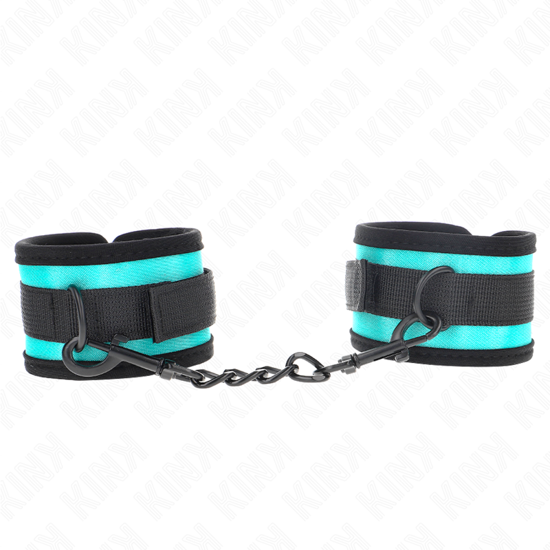 KINK - Hook and Loop Nylon Bind Wrist Restraints Svart-Blå Justerbar 18-32 cm x 5 cm