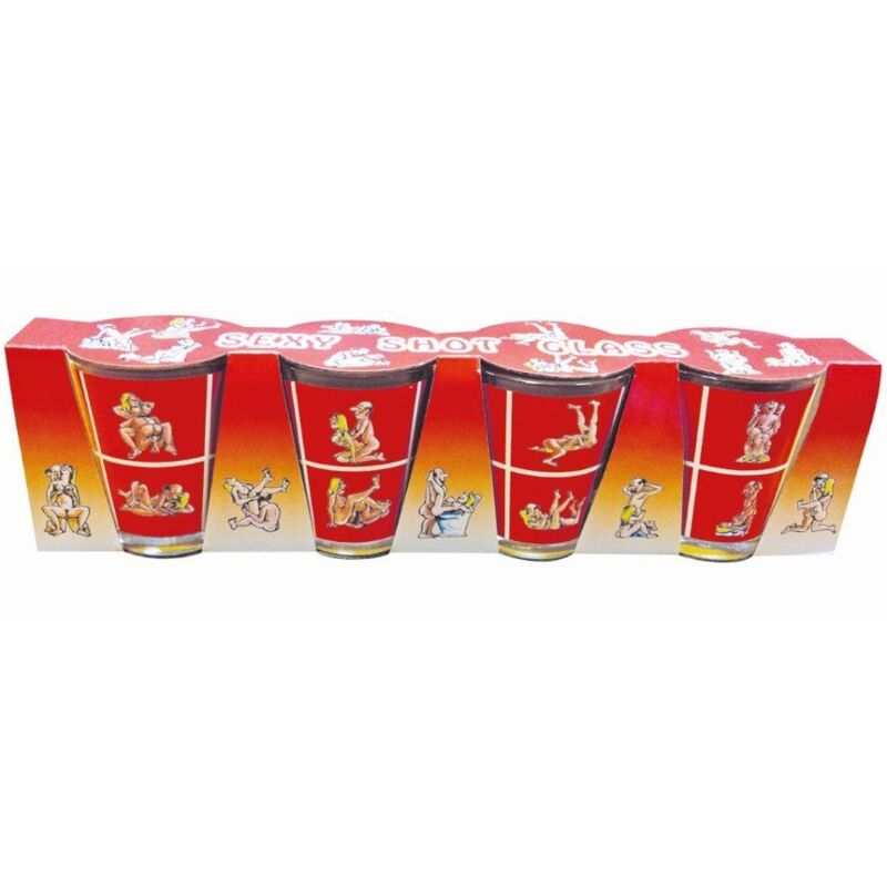 Set med 4 Kama Sutra glas shots i form av penis