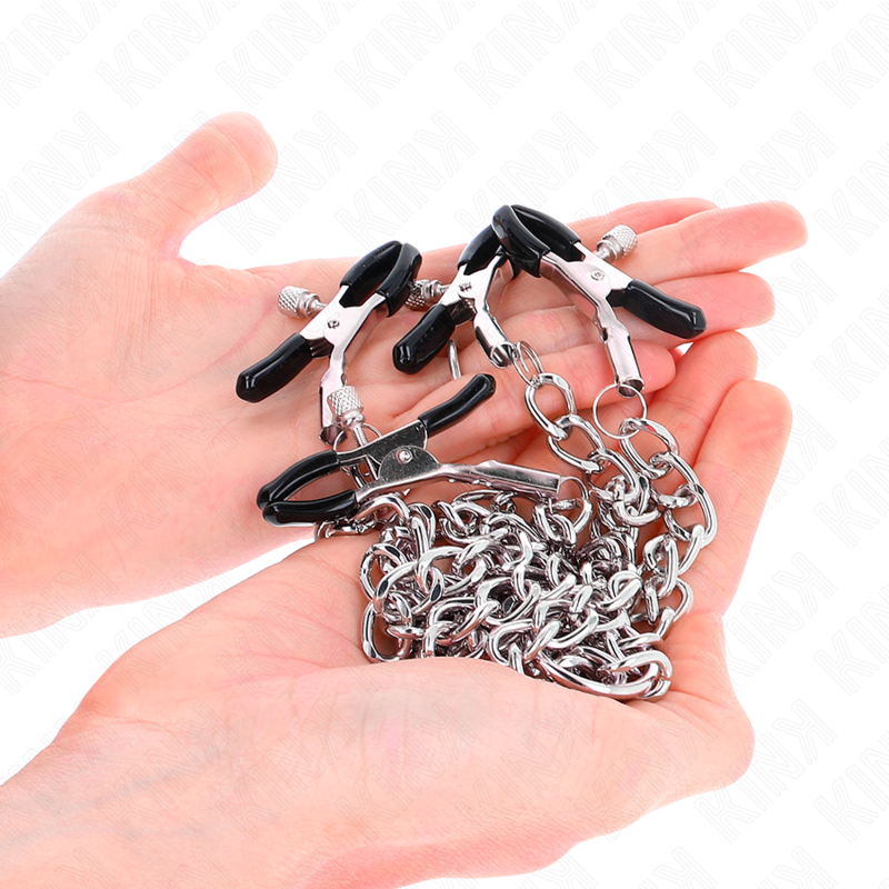 KINK - 4 kedje-nipple clamps 32 cm med små kedjor 14 cm