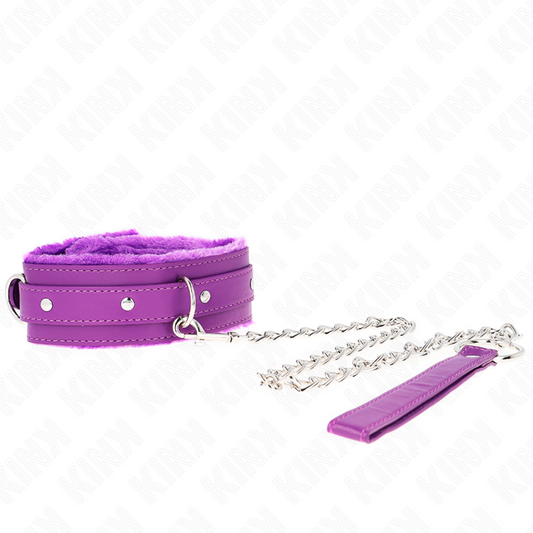 KINK halsband med koppel 65 cm lila