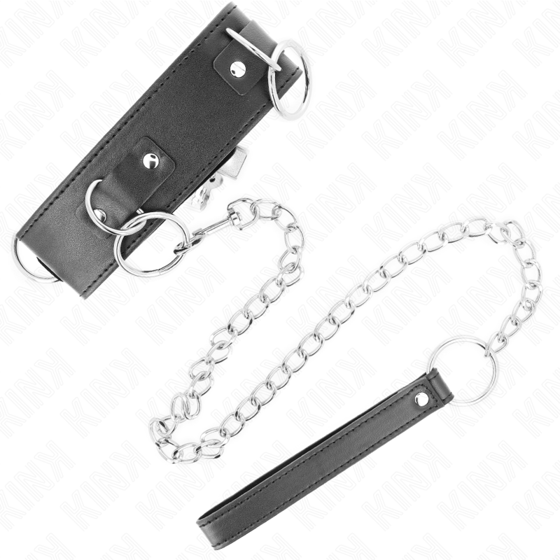 KINK halsband med koppel 65 cm 3-ring modell