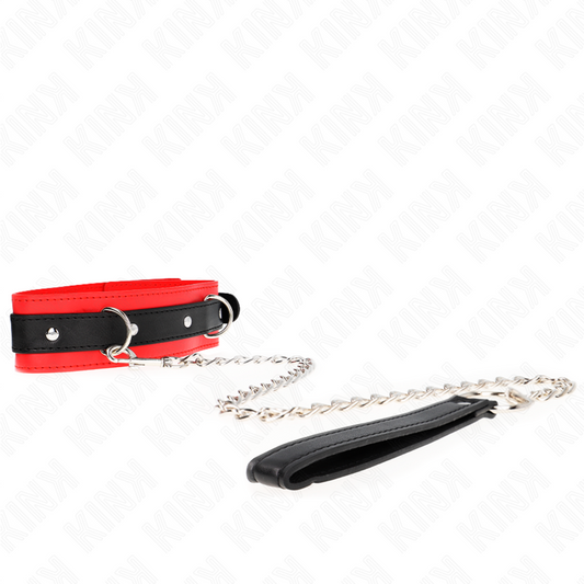 KINK Basic Modell Halsband med Koppel 65 cm Röd