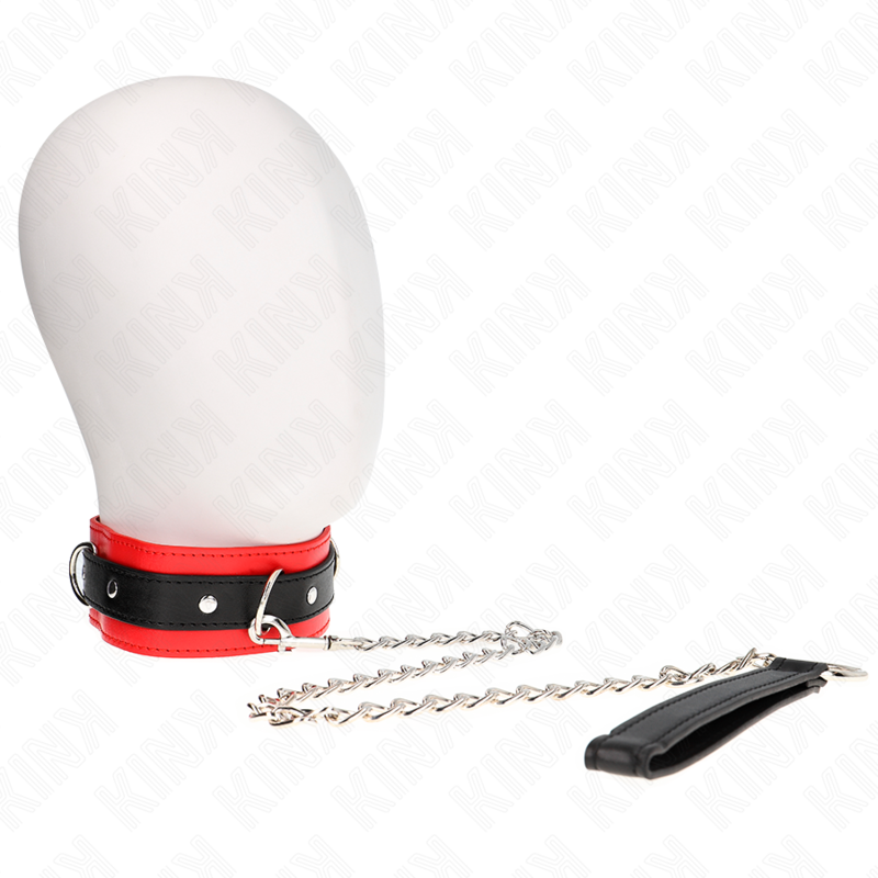 KINK Basic Modell Halsband med Koppel 65 cm Röd