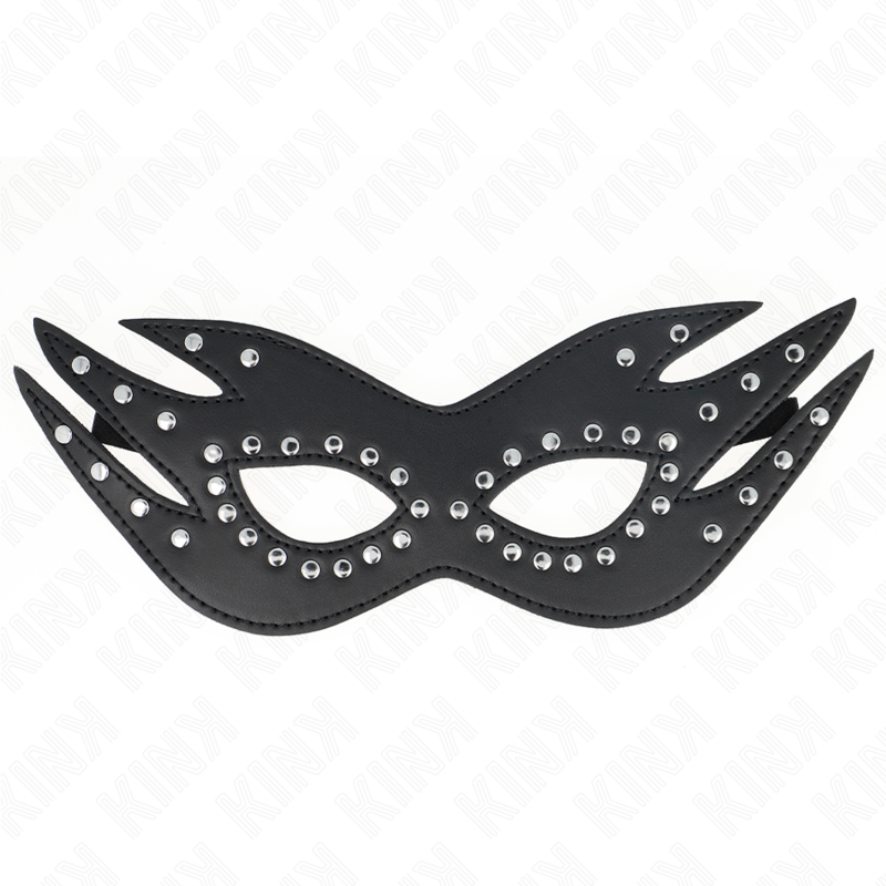 KINK - Mask i konstläder med nitar modell 3 26 x 9,5 cm