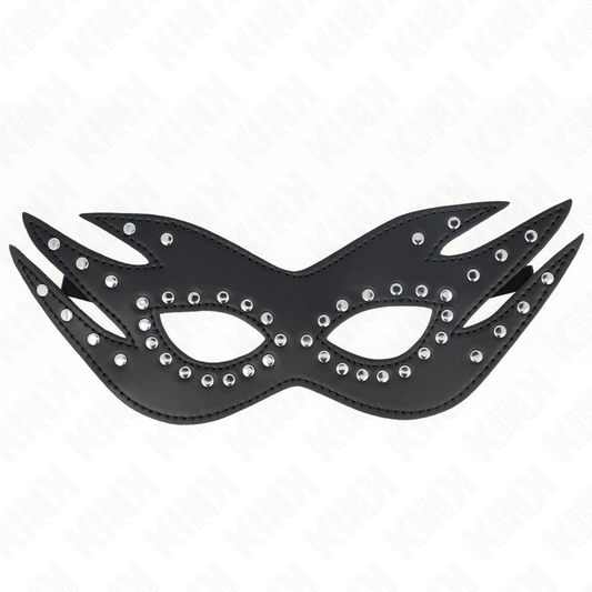 KINK - Mask i konstläder med nitar modell 3 26 x 9,5 cm