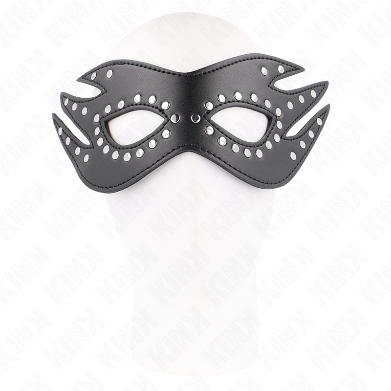 KINK - Mask i konstläder med nitar modell 3 26 x 9,5 cm