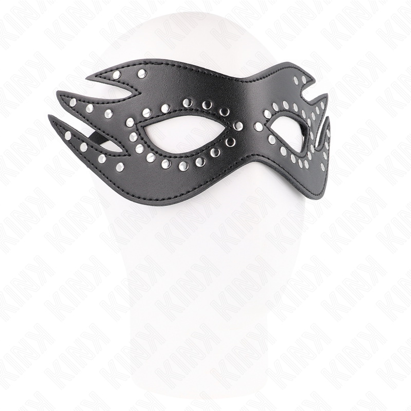 KINK - Mask i konstläder med nitar modell 3 26 x 9,5 cm
