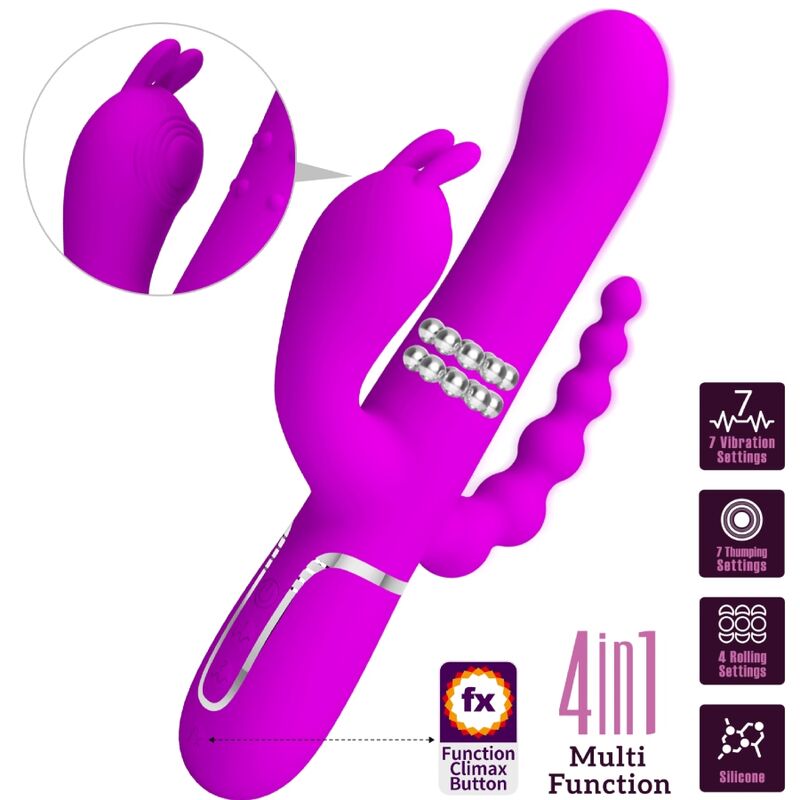 Pretty Love Cammy Triple Vibrator 4 i 1 i rosa