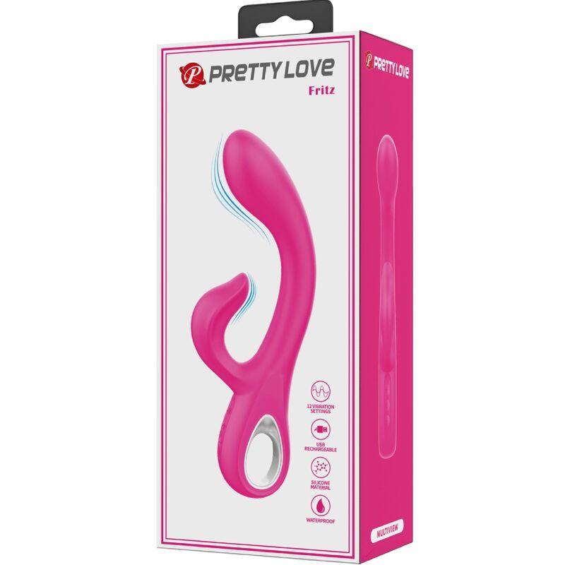 PRETTY LOVE - FRITZ RABBIT VIBRATOR 12 VIBRATIONS ROSA