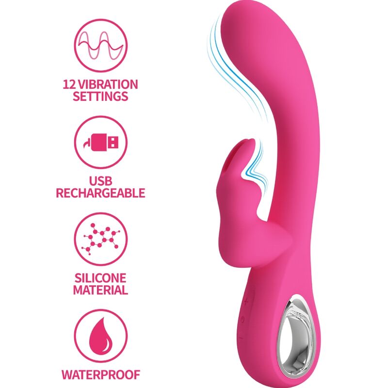 PRETTY LOVE - Novak Rabbit Vibrator 12 Vibrations Rosa