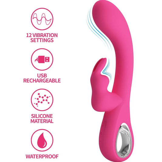 PRETTY LOVE - Novak Rabbit Vibrator 12 Vibrations Rosa