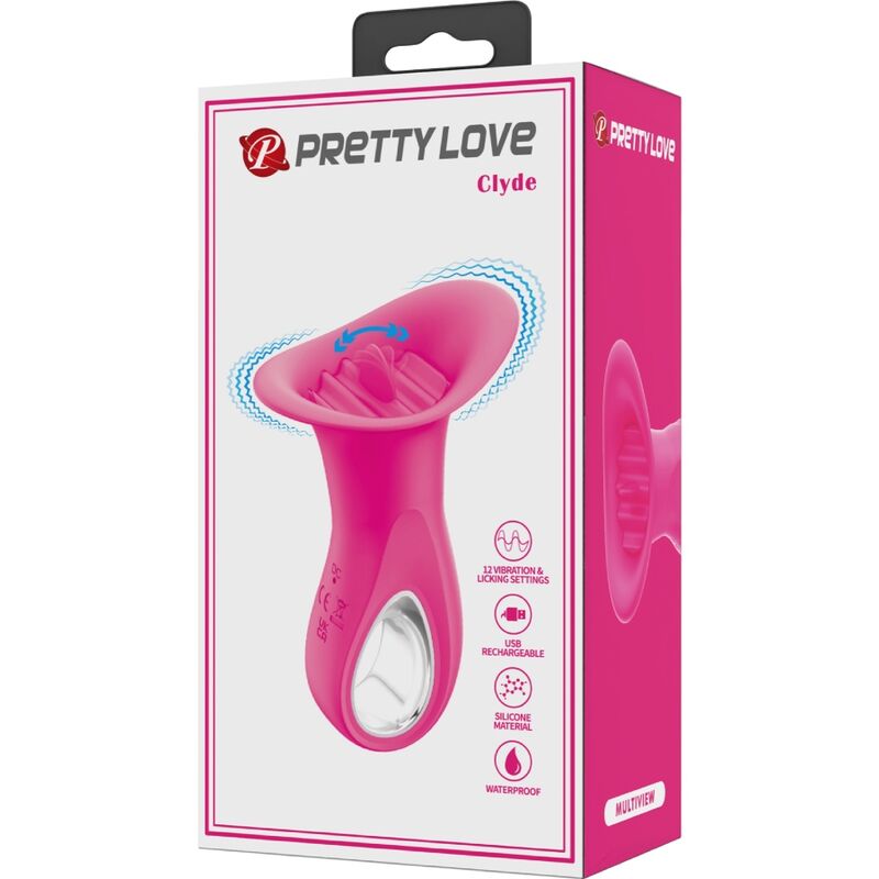 Pretty Love Clyde oral vibrator med vibrerande tunga i rosa