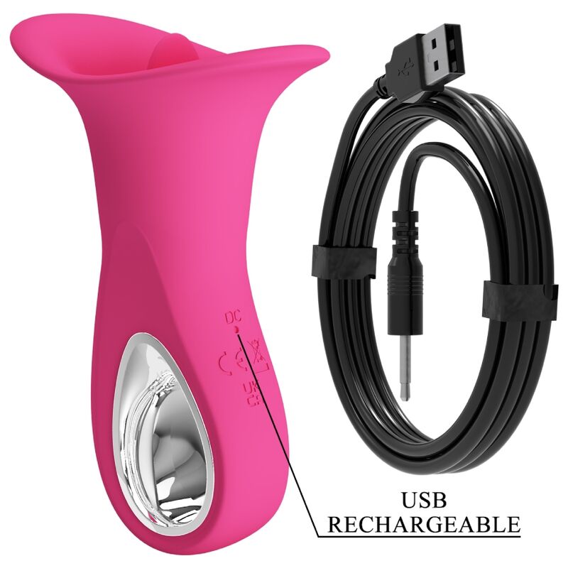 Pretty Love Clyde oral vibrator med vibrerande tunga i rosa