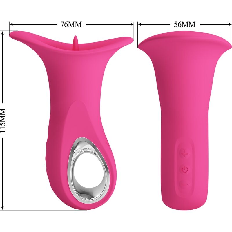 Pretty Love Clyde oral vibrator med vibrerande tunga i rosa