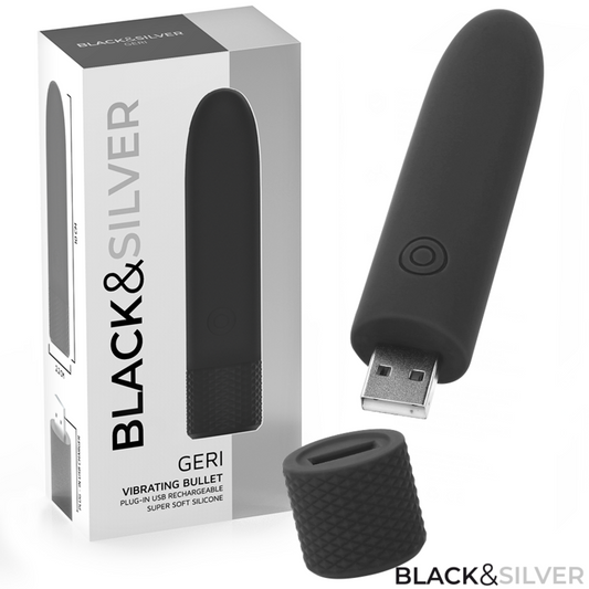 GERI USB återuppladdningsbar vibrerande bullet i svart