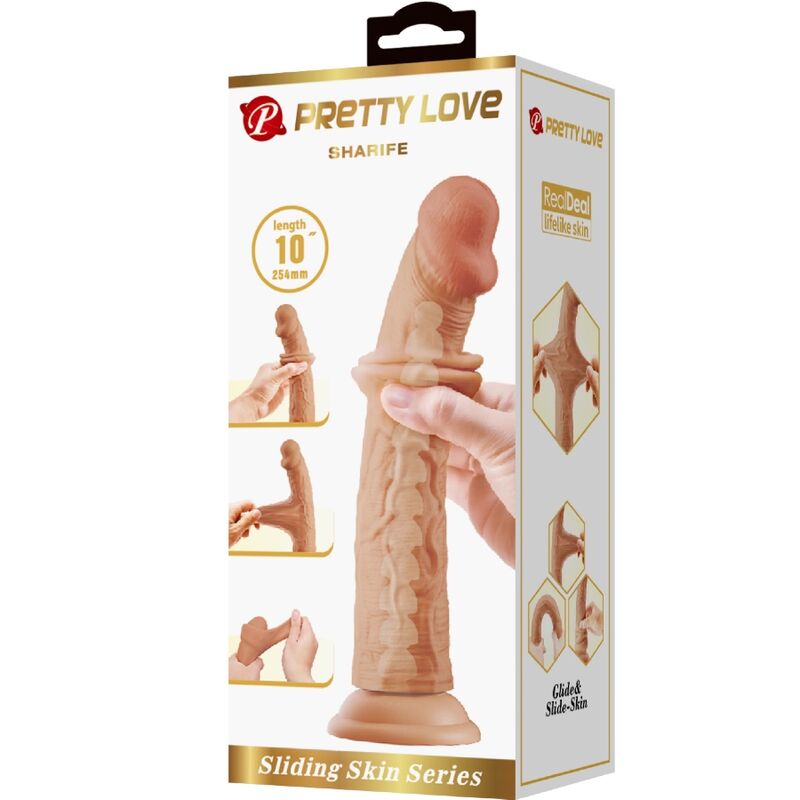 PRETTY LOVE Sharife realistisk dildo 25 cm i köttfärg