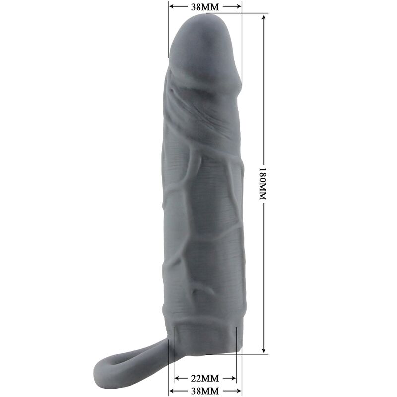 PRETTY LOVE realistisk hud penis sleeve mörkgrå