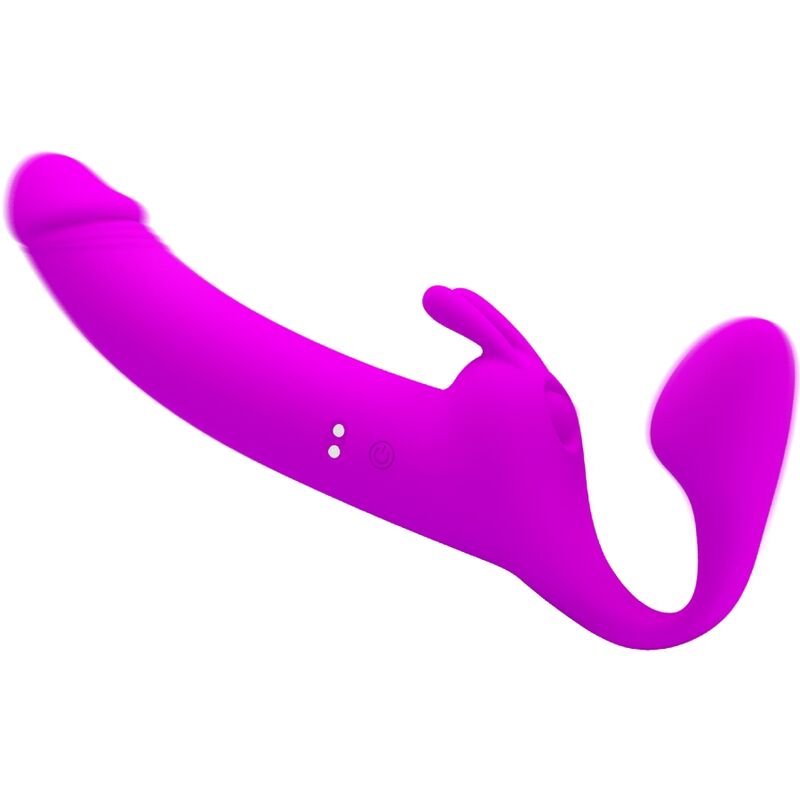 Pretty Love Zanini Strapless Strap-On i lila med 10 vibrationslägen