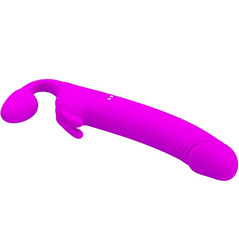 Pretty Love Zanini Strapless Strap-On i lila med 10 vibrationslägen