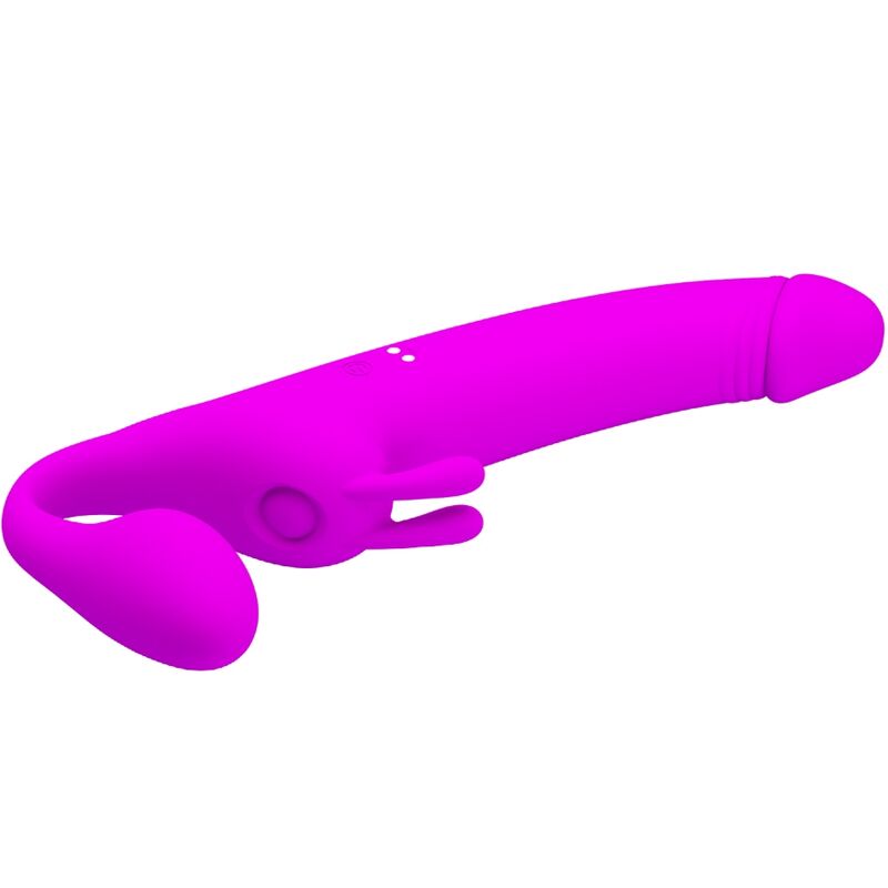 Pretty Love Zanini Strapless Strap-On i lila med 10 vibrationslägen