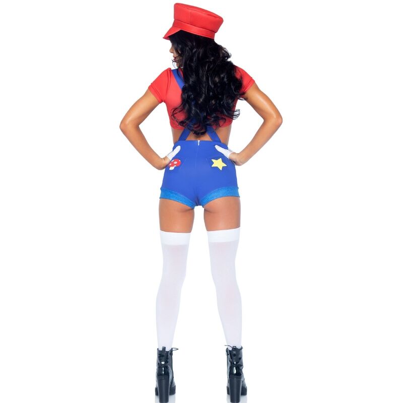 LEG AVENUE - SEXY KOSTYM MARIO BROS RÖD/BLÅ S