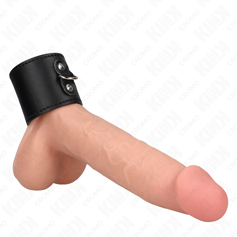 KINK - Läder Penisring med Tryckstängning 18 x 5 cm