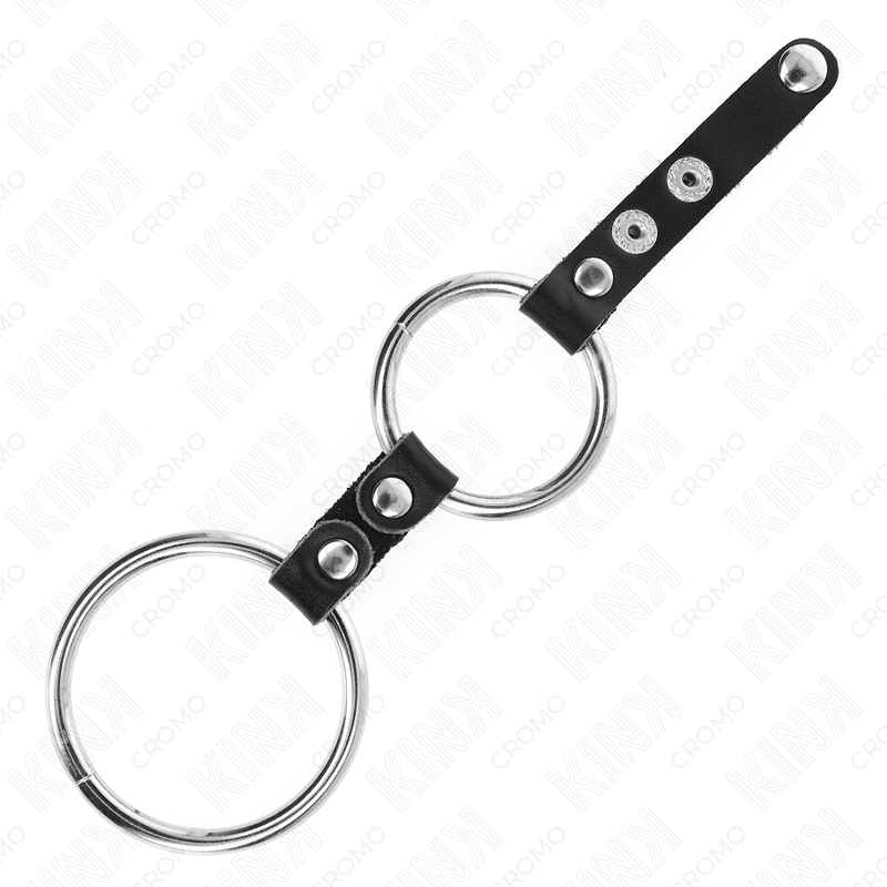KINK - Dubbel Penisring 3,8 cm till 5 cm med läder