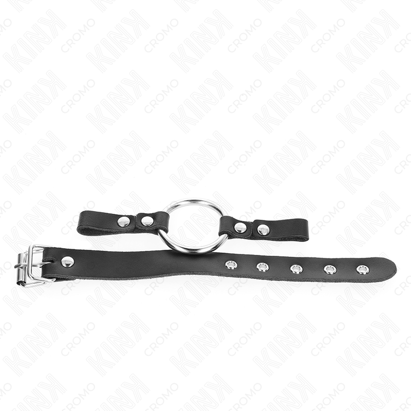 KINK - Läder Penisring med Spänne 22 x 2 cm med Metallring 4 cm