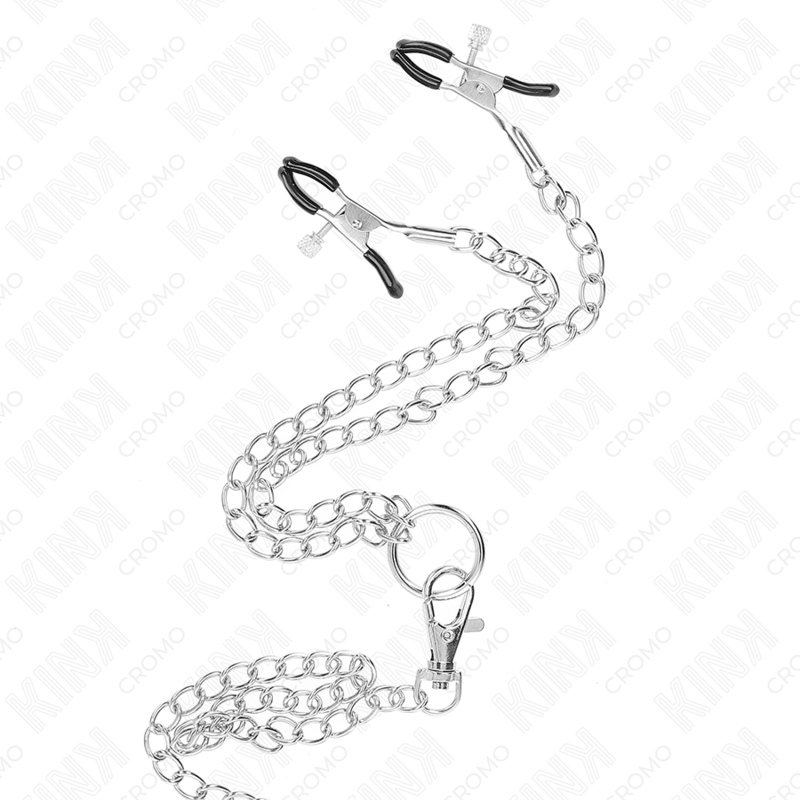 KINK triple chrome metal penis ring med nipple clips