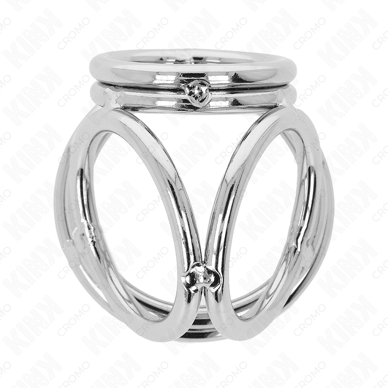 KINK triple chrome metall penisring 3.8 cm till 5 cm