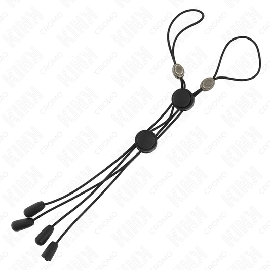 KINK - Svarta Detaljer Nipple Clamps med Svart Elastik