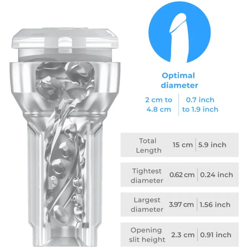 Kiiroo Feel Pocket Stroker Crystal, transparent masturbator