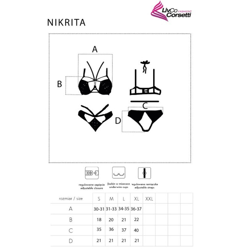 LIVCO CORSETTI FASHION Nikrita BH och trosor i svart