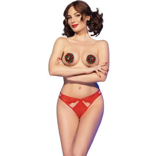 CHILIROSE julset med nipple covers och röda trosor