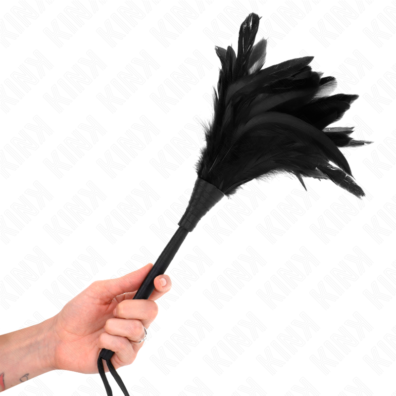KINK hornformad kittelfjäder 36 cm i svart