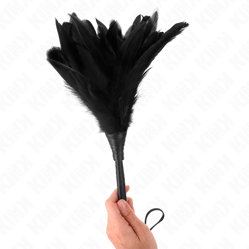 KINK hornformad kittelfjäder 36 cm i svart