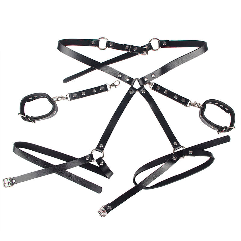 SUBBLIME - 953690 Handfängsel med Bondagebälte Svart One Size