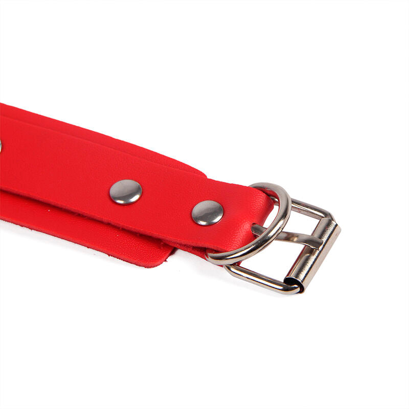 SUBBLIME - 953706 Handfängsel med Bondagebälte Röd One Size
